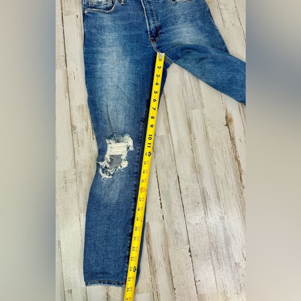 Good American Jeans Good Leg Dark Wash Blue Stretch Skinny Womens Size 6/28 - Picture 9 of 12